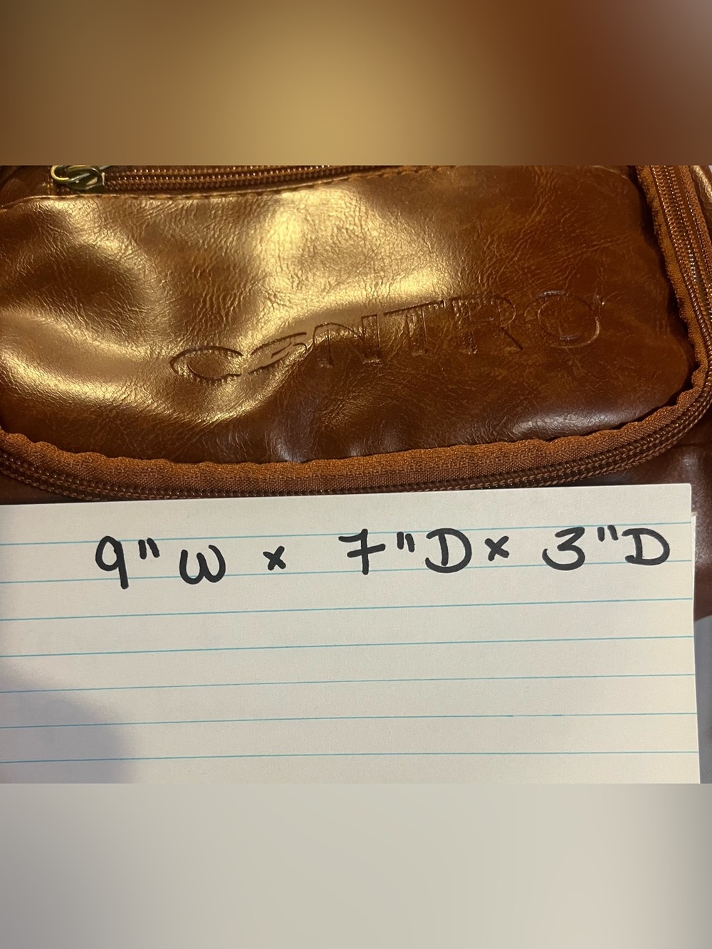 C3NTRO Brown Faux Leather Toiletry Bag/Dopp Kit NWOT’s - Picture 7 of 7
